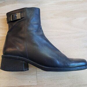 Bandolino Genuine Leather Black Ankle Boots - Size 7M